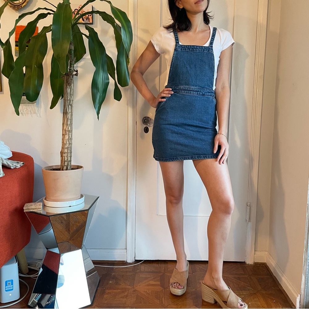 Denim overall dress